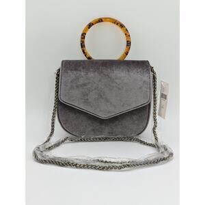 Mauve/Light Purple Crushed Velvet Lucite Clutch Crossbody Bag Anthropologie NWT